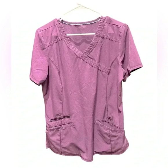 Purple scrub shirt MEDIUM with pockets - Picture 1 of 3